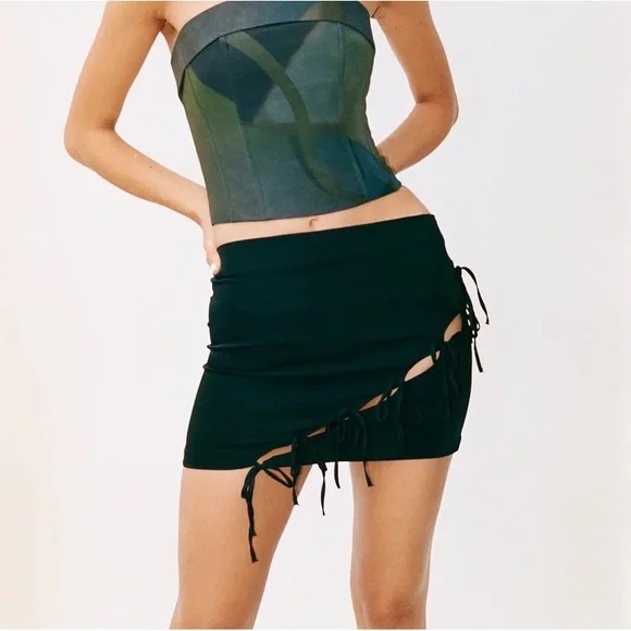 NWT With Jean Valentina Tie Mini Skirt - Picture 1 of 4